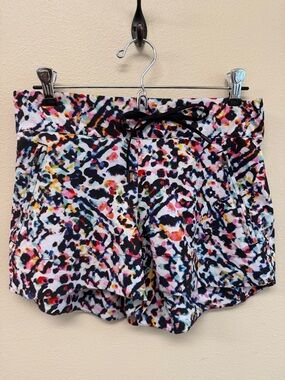 Athleta Multi Color Abstract Print athletic Shorts Sz2